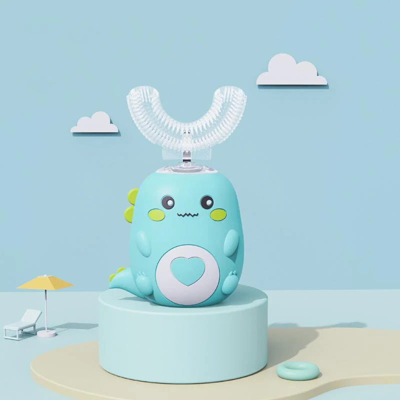 Children'S Electric Toothbrush Food Grade Silicone Oral 360 Degree Automatic Usb Charging Smart Children'S Toothbrush U-Shaped Beauty World Shop