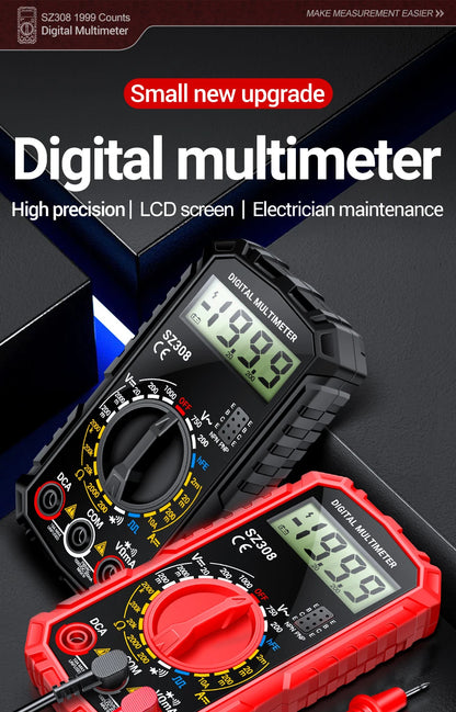 ANENG SZ308 Digital Multimeter   AC/DC Current Meter Voltage Resistance Meter Electrician LCD Backlight Ohm Square Wave Test Beauty World Shop