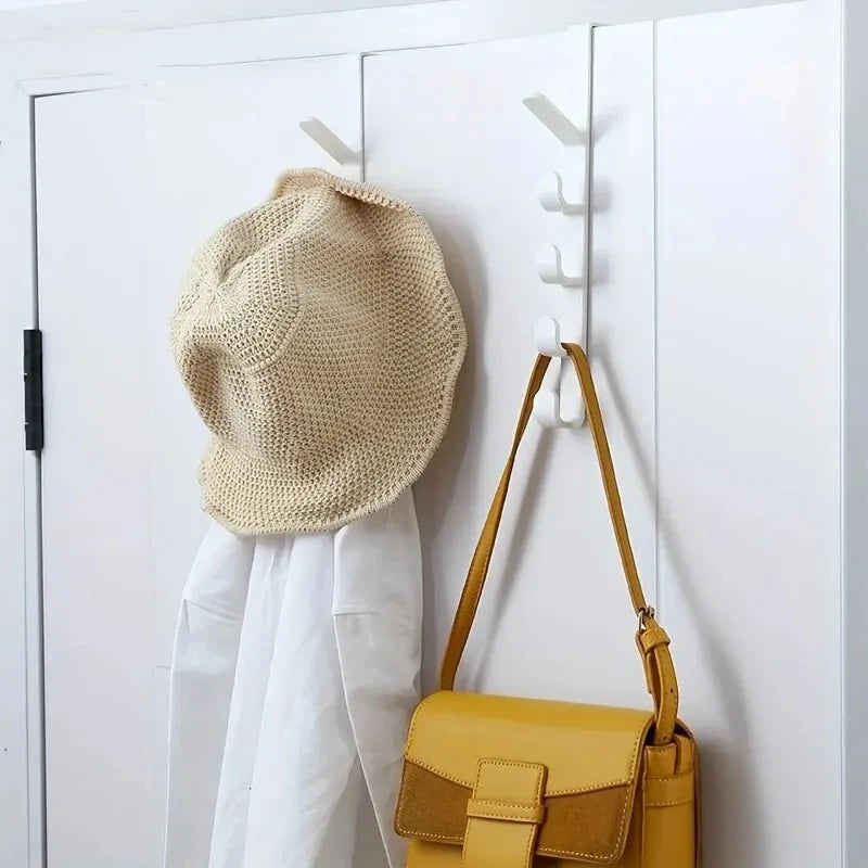 1pc Bedroom Door Hanger Clothes Hanging Rack Over The Door Plastic Home Storage Organization Hooks, Purse Holder For Bags Rails Beauty World Shop