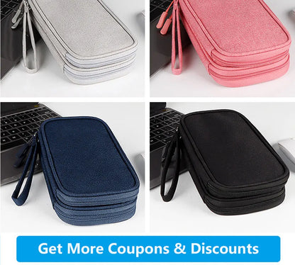 Data Cable Storage Bag Waterproof Portable Carry Case  Storage Bag Travel Organizer Bag for Cable Cord USB Charger Beauty World Shop