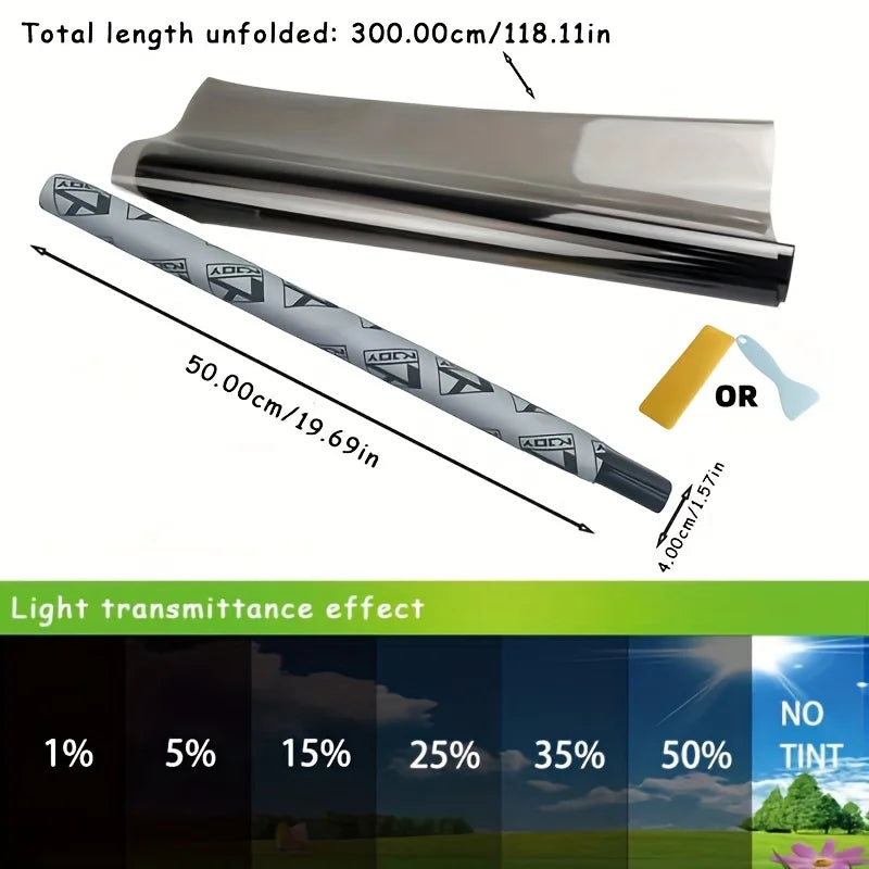 3Mx50CM VLT Black Car Window Foils Tinting Film Home Window Glass Solar UV Protector Sticker Films Pearl Cotton Stick Box PAC Beauty World Shop