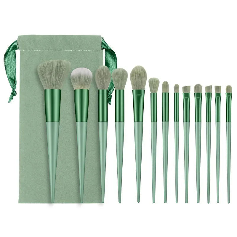 13purpleflower holly leaf makeup brush suit soft hair face powder highlight blush brush eye shadow brush full set of beauty tool Beauty Fashion