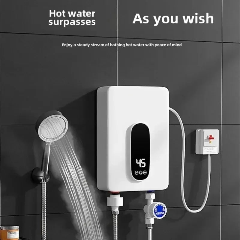 220V Instant Hot Water Heater Tankless Electric Compact for Bathroom Toilet Energy Saving On-Demand Solution Beauty World Shop