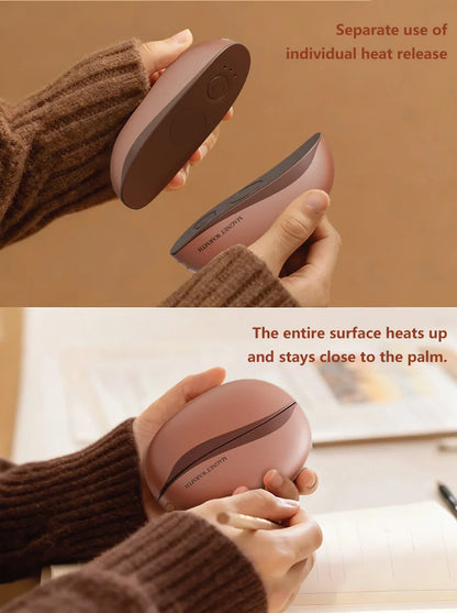 Hand Warmer Rechargeable Magnetic Design Electric Handwarmers 6000mah Split-type Skin-friendly Material Electric Heater Beauty World Shop