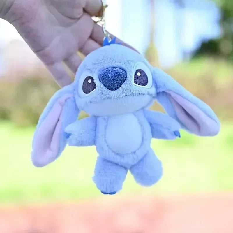 Cartoon Stitch Plush Keychain Soft Toy Cute Stuffed Animal Pendant Gift for Girls  Angel Doll Bag Charm Kids Birthday Present Beauty Fashion