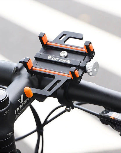 WEST BIKING Bicycle Mobile Phone Holder 360° Rotatable  Aluminum Alloy Phone Holder Five Claws Adjustable MTB Road Bike Bracket Beauty World Shop
