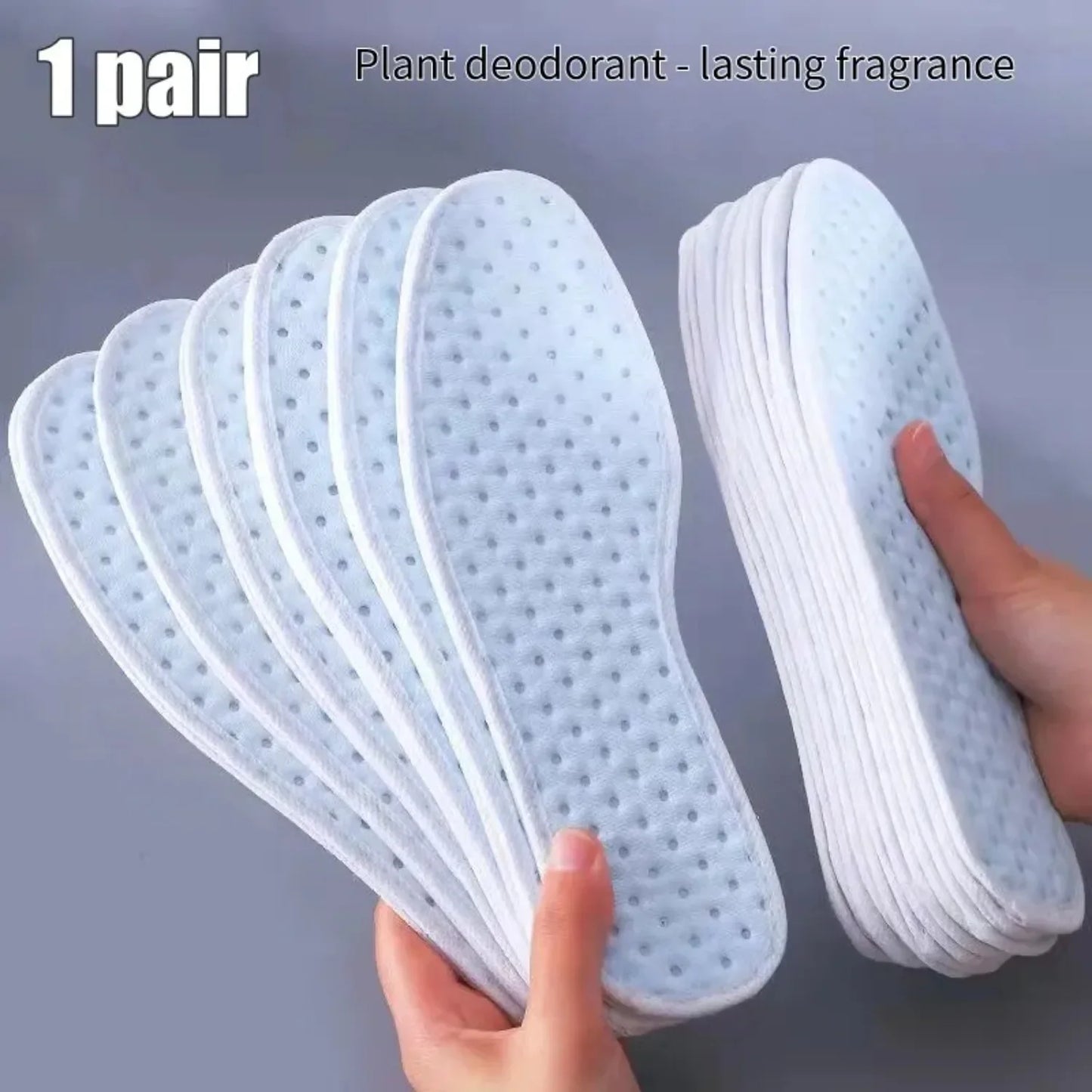 1 Pair Bamboo Charcoal Antibacterial Insoles Plant Deodorant Thick Shock Absorbing for Running Sports Beauty Trend Shop