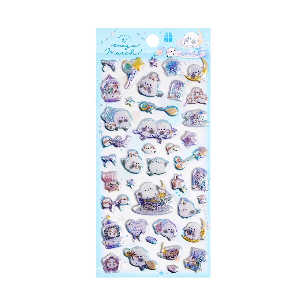 3 pcs/6 pcs Sweet Candy Pets Cat Coffee Cakes Flash Puffy 3D Stickers Scrapbooking Diy Diary Stationery Stickers School Supplies Beauty World Shop