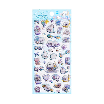 3 pcs/6 pcs Sweet Candy Pets Cat Coffee Cakes Flash Puffy 3D Stickers Scrapbooking Diy Diary Stationery Stickers School Supplies Beauty World Shop