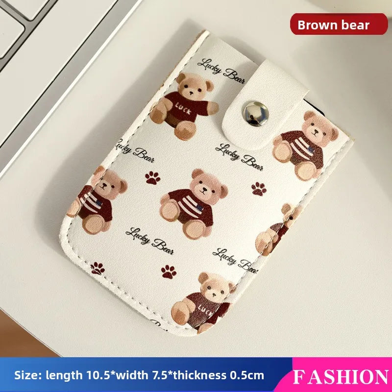 Vintage Oil Painting Pull Out Card Holder One Piece Women's Compact Ultra Thin Mini Cartoon New Style Niche Design Card Case Bag Beauty World Shop