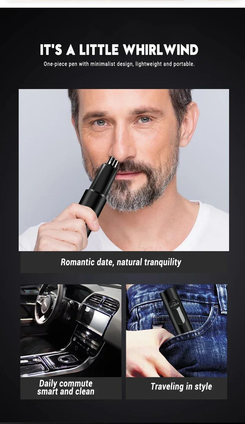 2 In 1 Electric Portable Ear And Nose Hair Trimmer Clipper 2024 Professional Painless Portable Eyebrow For Men Beauty World Shop