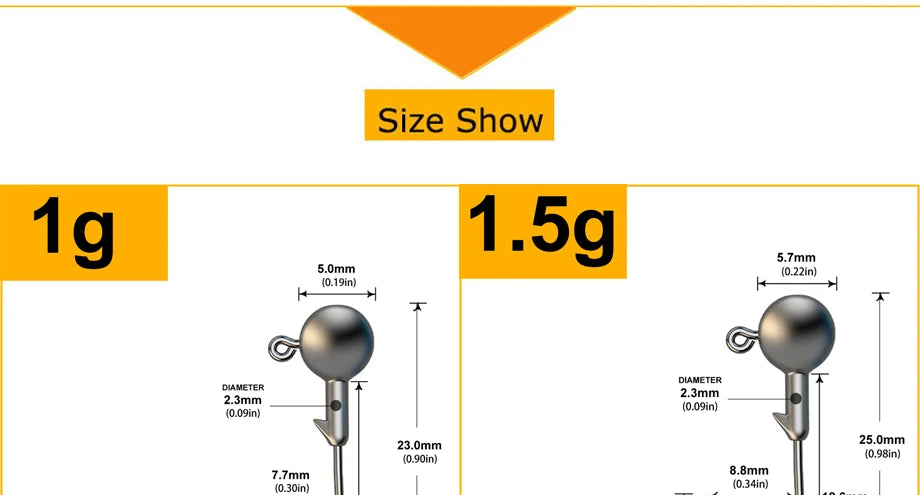 JYJ 1g 2g 3g 4g 5g 10g 20g 22g 25g 28g crank Jig head hook fishing hook head Jig lure hard bait soft worm jig hook for fishing Beauty World Shop