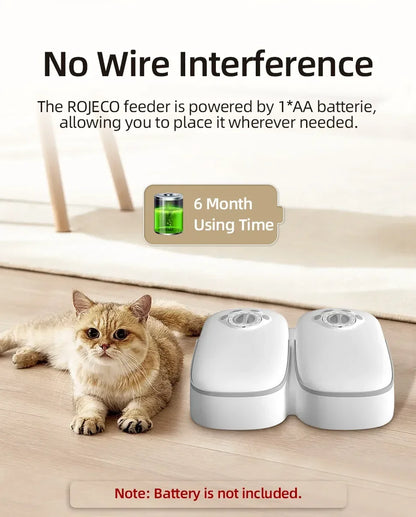 2 Meals Timed Automatic Dog Feeder Dual Bowls Smart Cat Food Dispenser Wet Dry Pet Food Dispenser Pet Feeder Cat Accessories