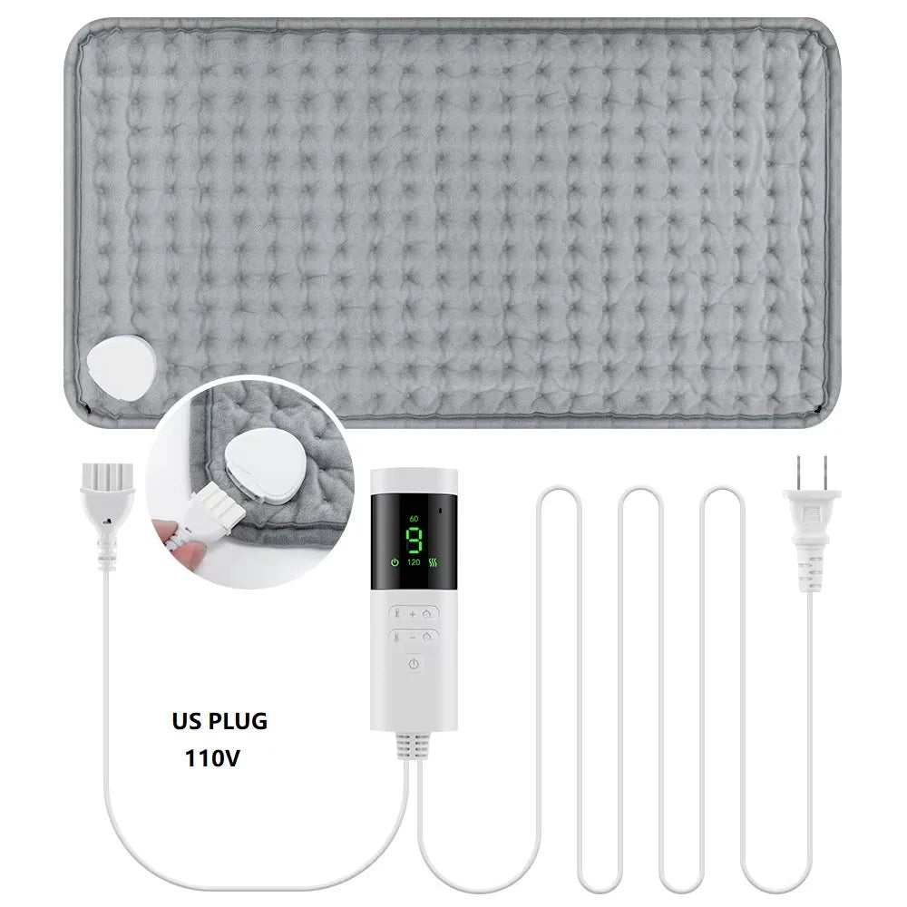 Electric Heating Massage Pad, 9 Heat Levels, Constant Temperature, 4 Modes & Timer Function, Body Warming Heating Pad for Legs, Beauty World Shop