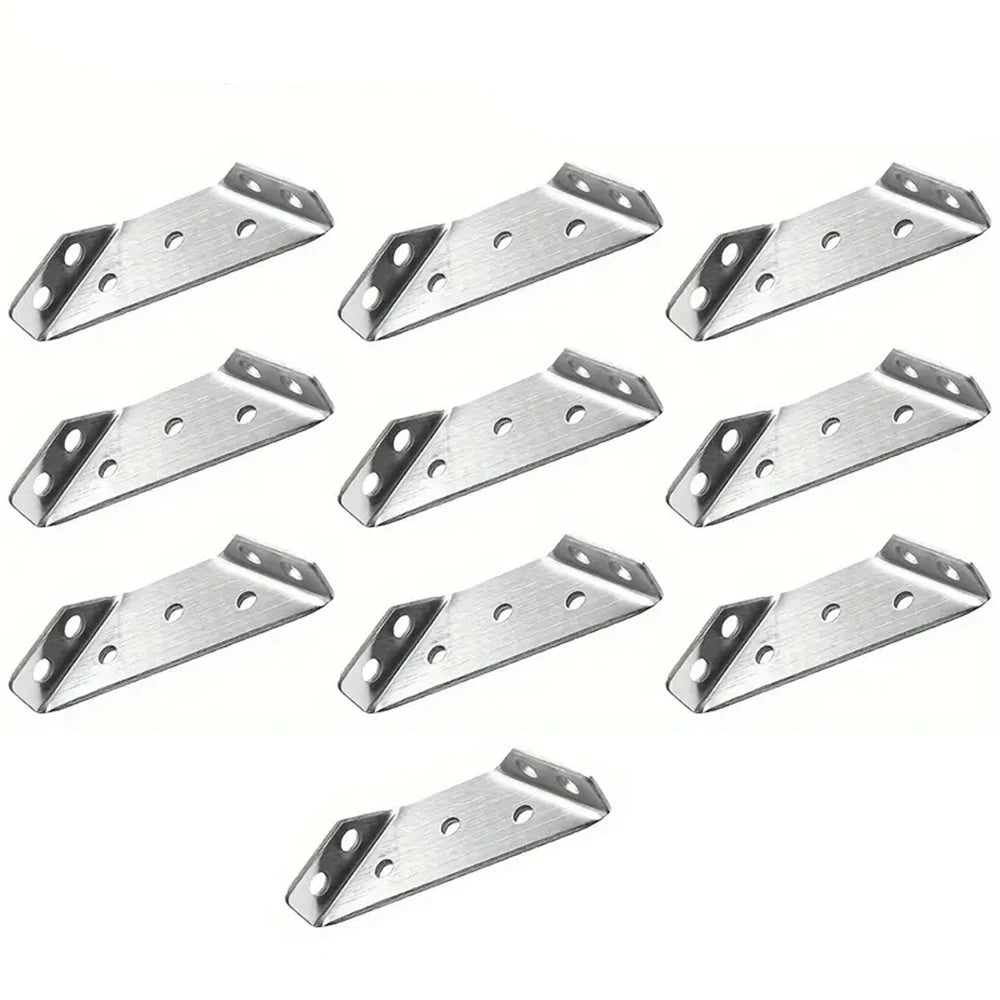 10/20/40/50pcs Thickened Stainless Steel Angle Code 90 Degrees Right Angle Fixed Bracket Furniture Connectors Beauty World Shop
