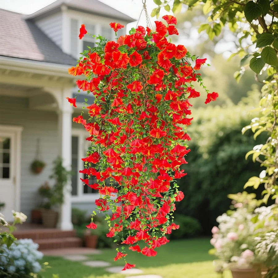 1/2Pcs Artificial Flowers Vine Morning Glory Wedding Bridal Home Room Table Festival Decor Outdoor Yard Garden Arch DIY Gift Box Beauty World Shop