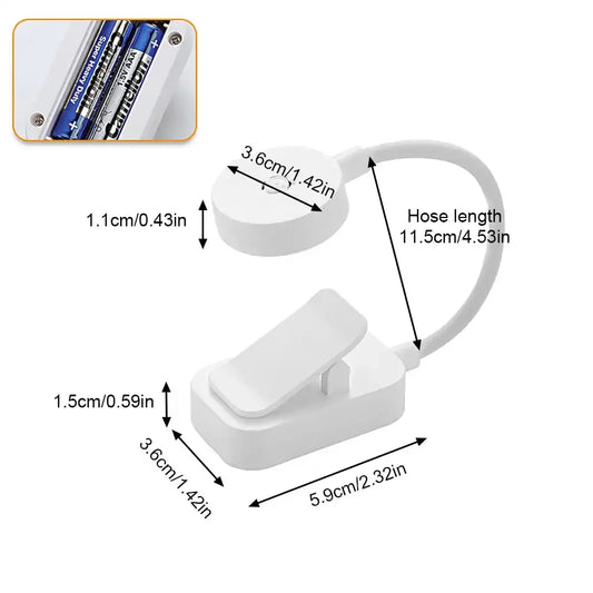 Portable LED Book Lights Eye Protection Night Light Mini 360°Clip-On Desk Reading Battery Lamp Travel Bedroom Reading Light THee STORE