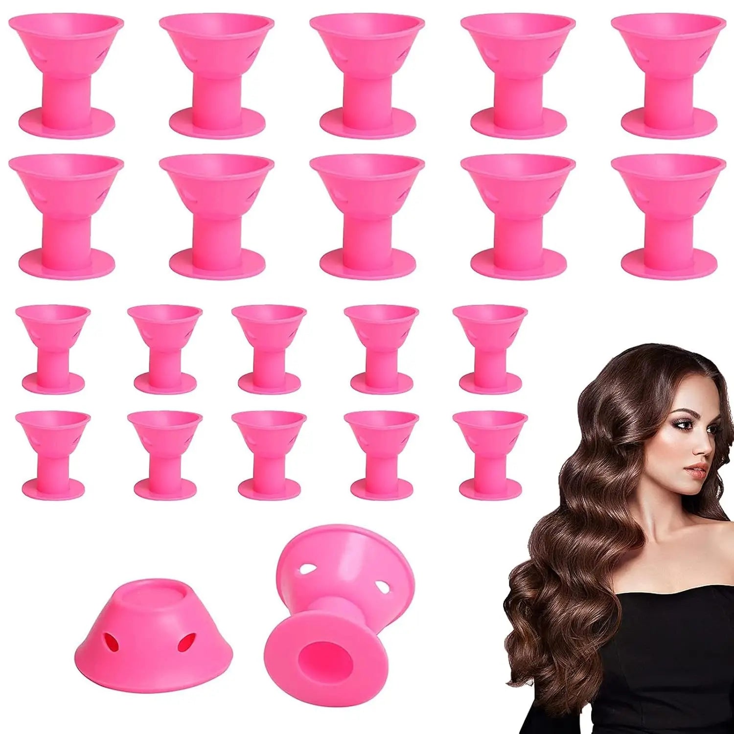 Heatless Hair Curlers Set: 10 Pieces Including Large and Small Soft Overnight Rollers for Women and Kids Lazy Curling Rods Beauty World Shop