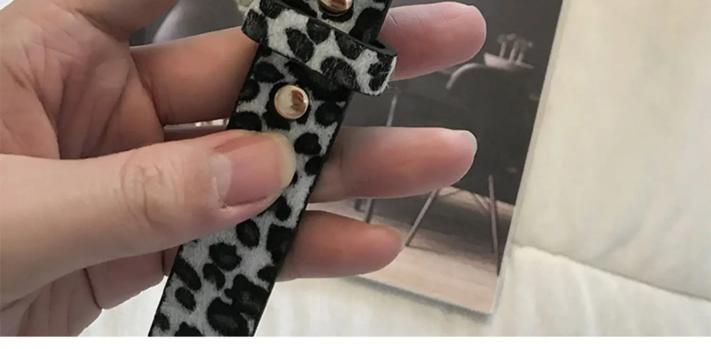 Hot Sale New Fashion Customized PU Leather Leopard Snake Print Slim Belt For Women Beauty World Shop