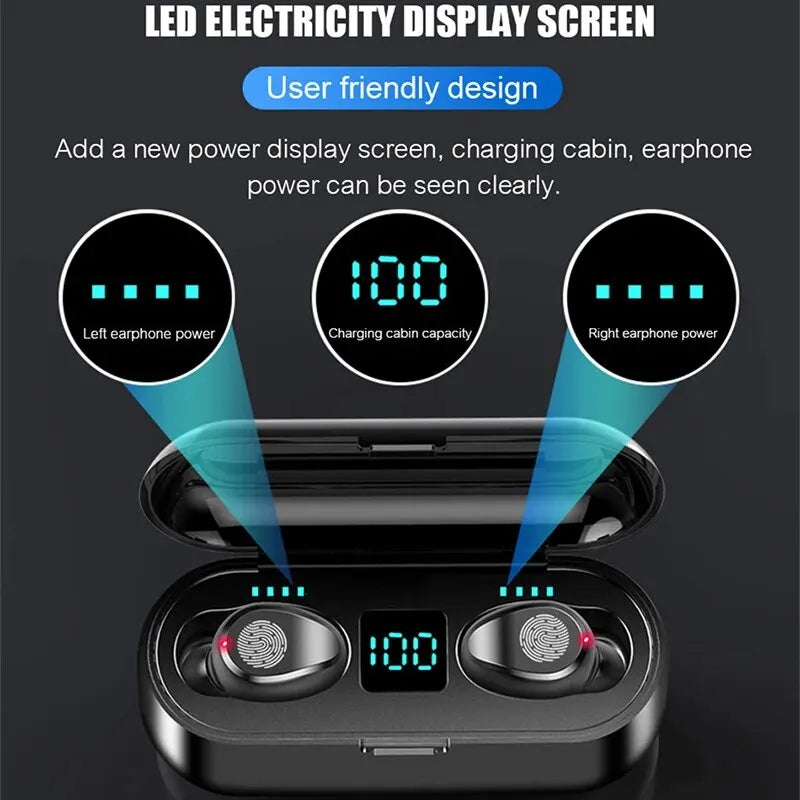Tws F9 Wireless Esports Earphones, 5.1 Bluetooth Sports Music Earphones, Suitable For Xiaomi, Samsung, Huawei, Iphone, Oppo Beauty World Shop