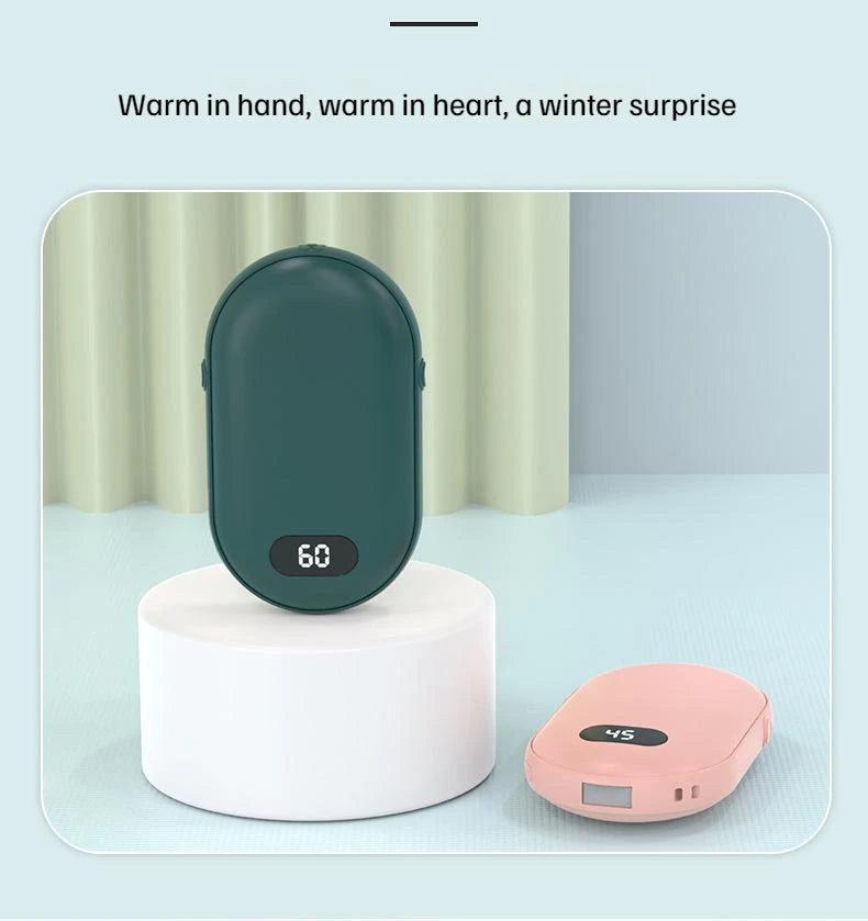 USB Rechargeable Hand Warmer Power Bank 2-in-1 Mini Electric Heater High-Capacity Pocket Warmer Winter Gift for Cold Weather Beauty World Shop