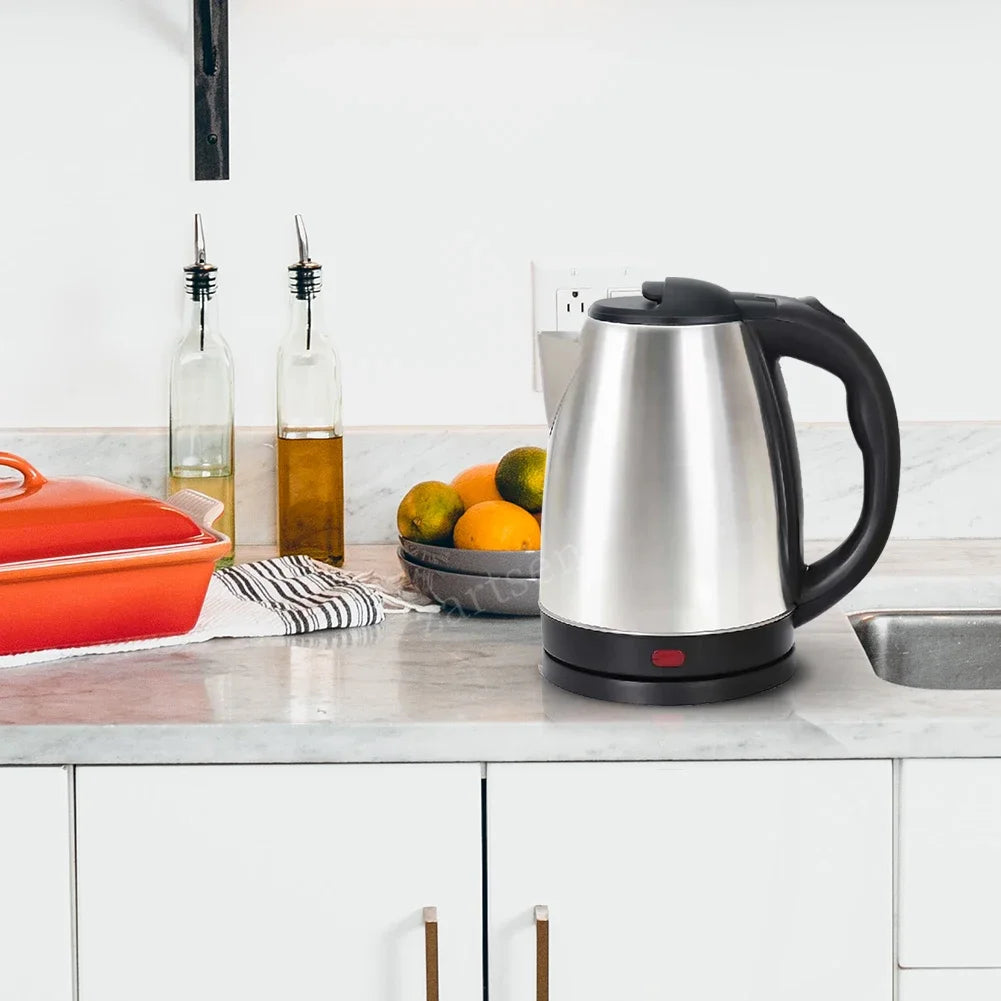 2.0L stainless steel electric kettle Silver gray Base Separation Desion Rust-resistant Durable for Home Office During Travel Beauty World Shop