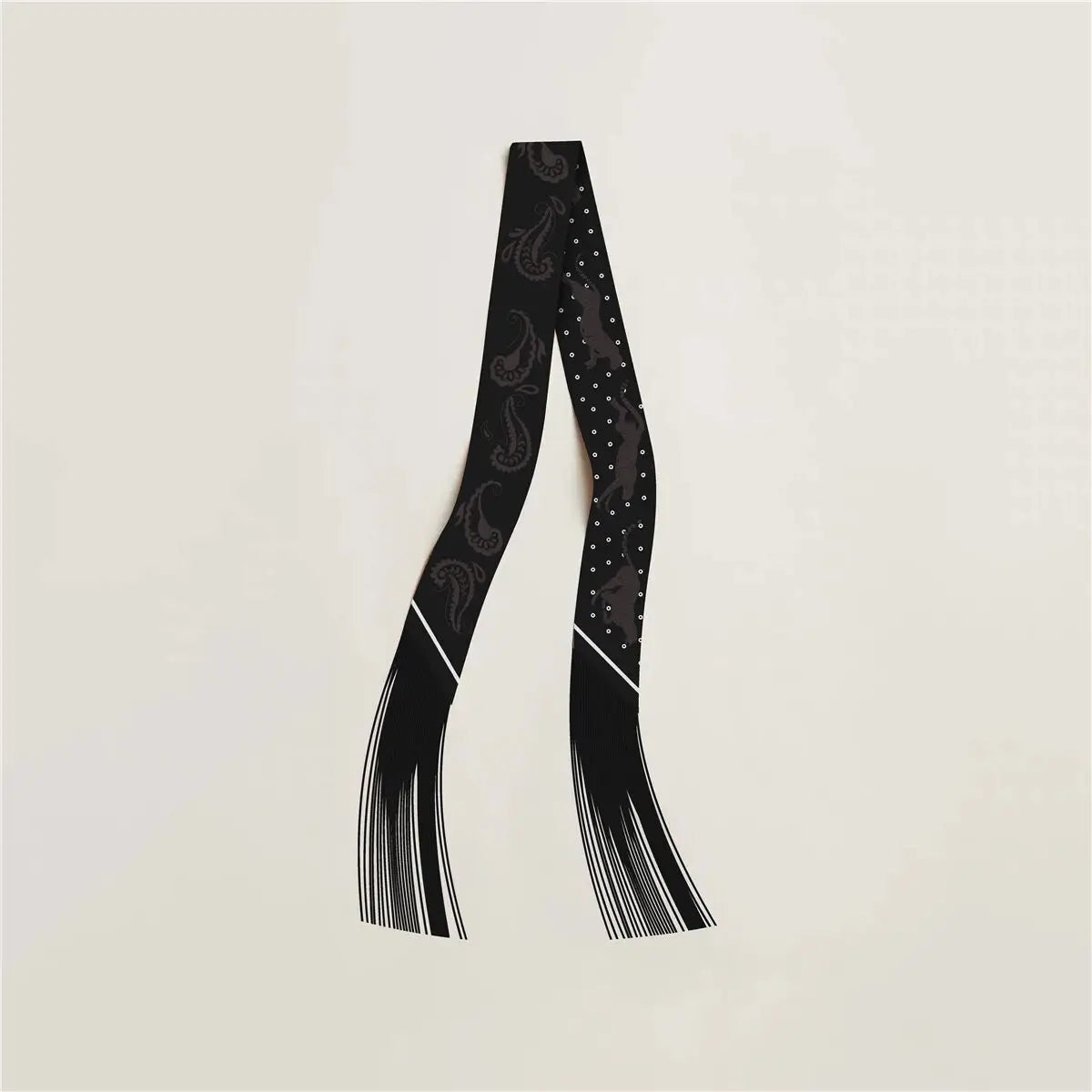 130x5cm Tassel Cashew Print Scarf Women's All-season Twill Silk Decorative Ribbon Multi-purpose Bag Hair Tie Belt Scarf Beauty World Shop