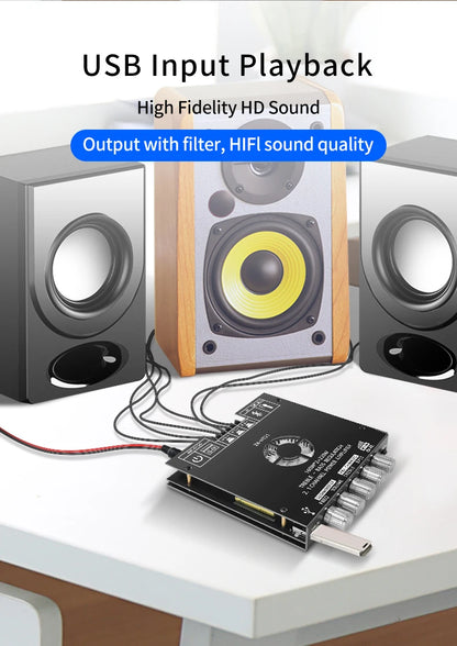 Bluetooth Digital Power Amplifier Board Module TDA7498E160W+160W+220W  High and Low Tone Subwoofer Amplifier AUX/USB ZK-HT21 Beauty World Shop
