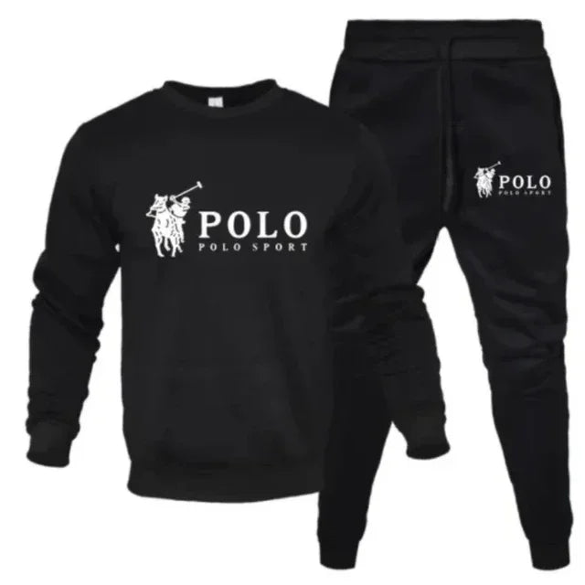 Men's autumn and winter sets of round-neck sweatshirts and jogging pants autumn and winter fashion outdoor fitness and casual Beauty World Shop