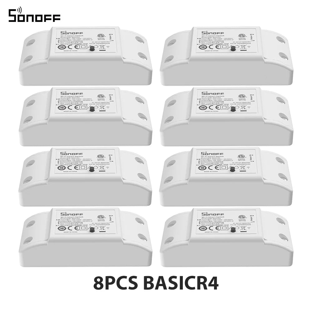 1-10PCS SONOFF BASICR4 WiFi Smart Switch ESP32 Magic Switch Mode Reliable Safe EWeLink Remote Control with S-MATE2 Alexa Google Beauty World Shop