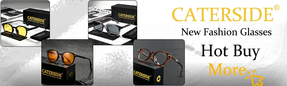 CATERSIDE Fashion Men Sunglasses Small Frame Square Personalized Design Sun Glasses Women Travel Party Business Festival Gift Beauty World Shop