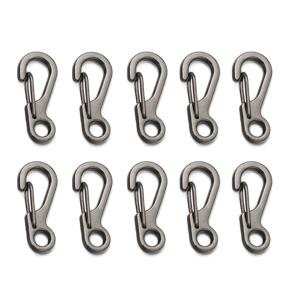 4/10Pcs Carabiner D-Ring Key Chain Spring Clips Mini Aluminium Alloy Hang Buckle Survival EDC Gear Outdoor Camping Keyring Tool Beauty World Shop
