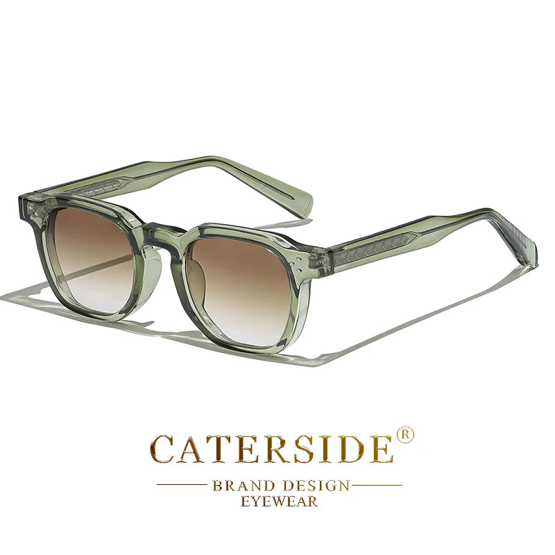 CATERSIDE Fashion Men Sunglasses Small Frame Square Personalized Design Sun Glasses Women Travel Party Business Festival Gift Beauty World Shop