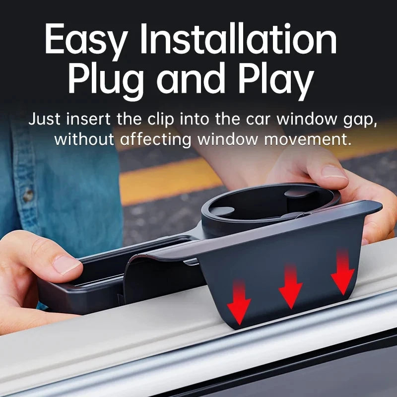 Car Cup Stand Phone Holder Mount Tray Side Door Window Storage Barrel Pocket Hanging Storage Rack with Auto Interior Accessories Beauty World Shop