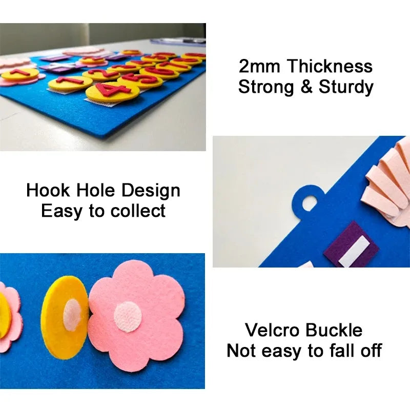 Children's Finger Number Math Toys, Montessori Concept Education Felt DIY Creative Early Childhood Education AIDS Beauty Fashion