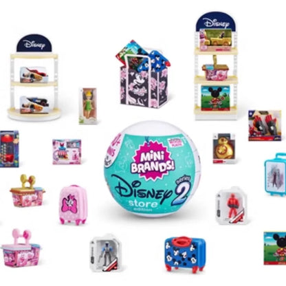 Disney 5 Surprise Capsule Toys Mini Brands Series Cartoon Figures Mystery Blind Box Fashion Surprise Ball Collectible Toys Beauty World Shop
