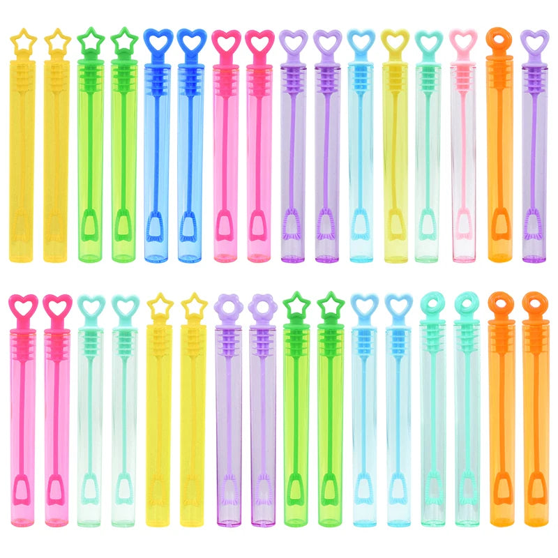 10-50pcs Colorful Bubble Soap Bottle Heart Wand Empty Tube Kids Birthday Party Favors Pinata Filler Toys Wedding Gifts for Guest Beauty World Shop