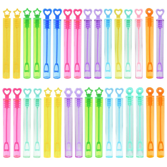 10-50pcs Colorful Bubble Soap Bottle Heart Wand Empty Tube Kids Birthday Party Favors Pinata Filler Toys Wedding Gifts for Guest Beauty World Shop