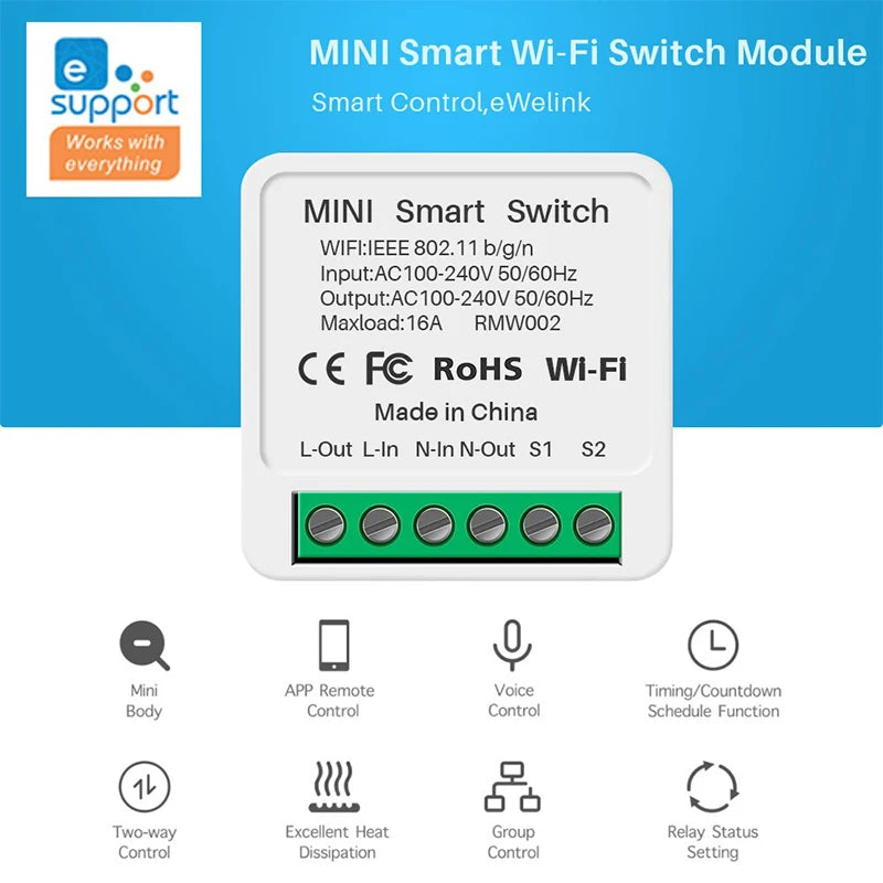 16A Wifi Switch Smart 2-Way DIY Switches Circuit Breaker Timer Support Alexa Маруся Google Home Alice SmartThings Smart Home Beauty World Shop
