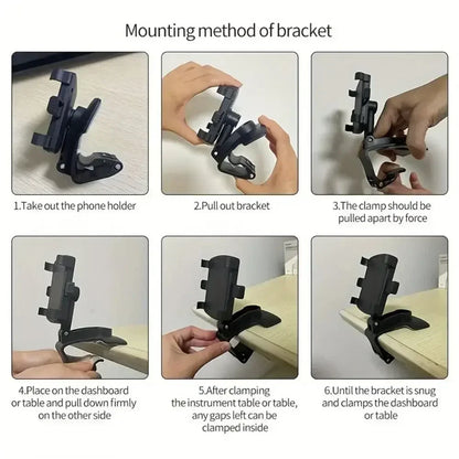 2025 New Universal 360° Rotation Car Phone Holder Stand Dashboard Car Clip Mount GPS Bracket Car Mobile Phone Support in Car Beauty World Shop