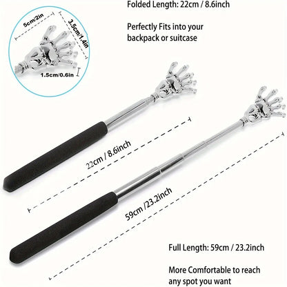 Portable Extendable Back Scratcher Stainless Steel Telescoping Back Scratcher for Both Human and Pets Extendable Back Massager Beauty World Shop