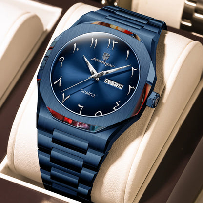POEDAGAR Original Luxury Men's Watch Waterproof Week Date Fashion Men Wristwatch Quartz Stainless Steel Man Watches Reloj Hombre Beauty World Shop