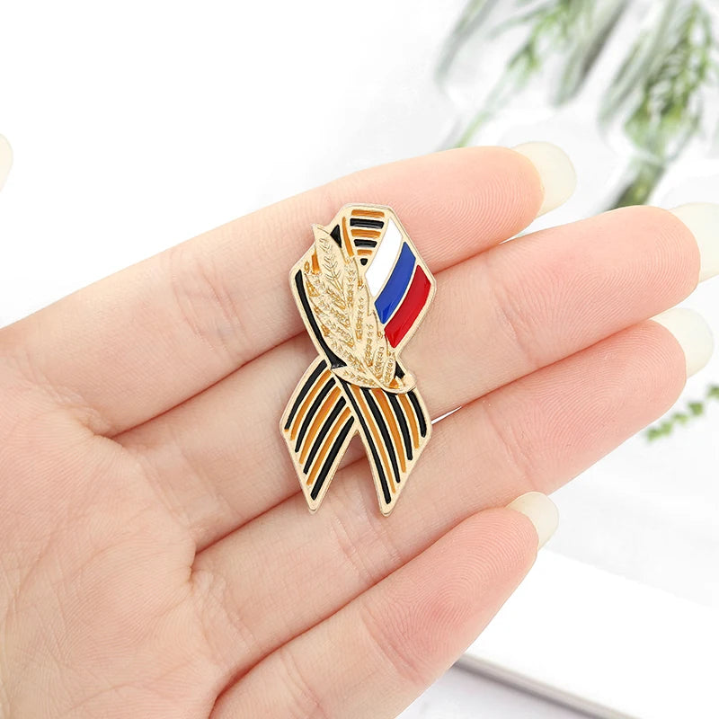 Victory Day Enamel Pin St. George's Ribbon Symbol Brooch Bag Clothes Lapel Pin Badge Jewelry Gift Beauty World Shop