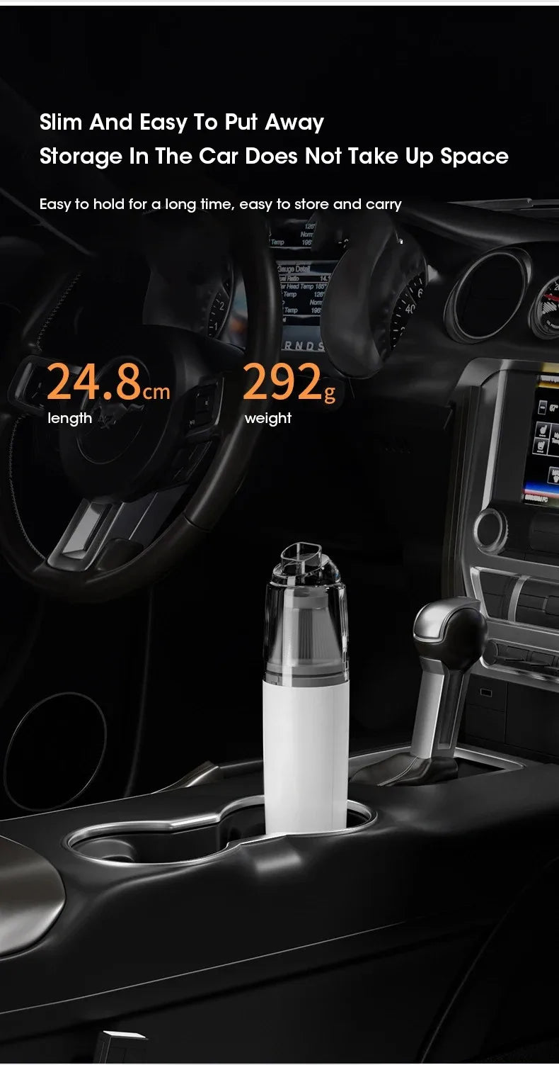 Handheld Vacuum Cleaner Mini Dust Remover Car Vacuum Cleaner Rechargeable Multifunctional Wireless Dust Catcher For Car LowNoise Beauty World Shop