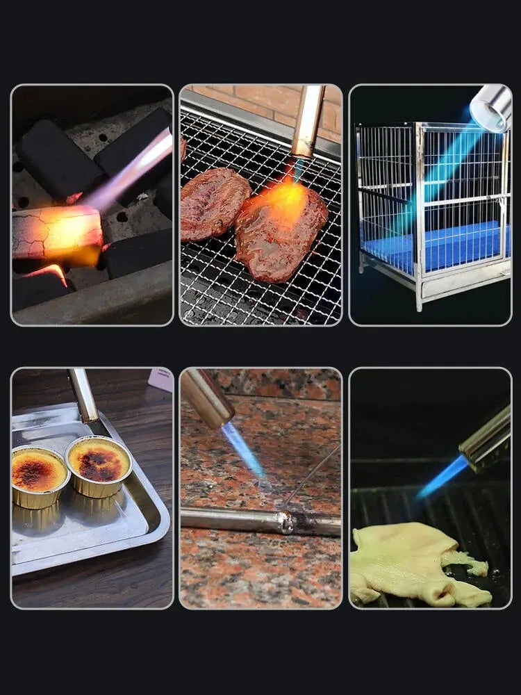 Torch Cooking AutoIgnition Butane Gas Welding-Burner Welding Gas Burner Flame Gas Torch Flame Gun Blow for BBQ Camping Cooking Beauty World Shop