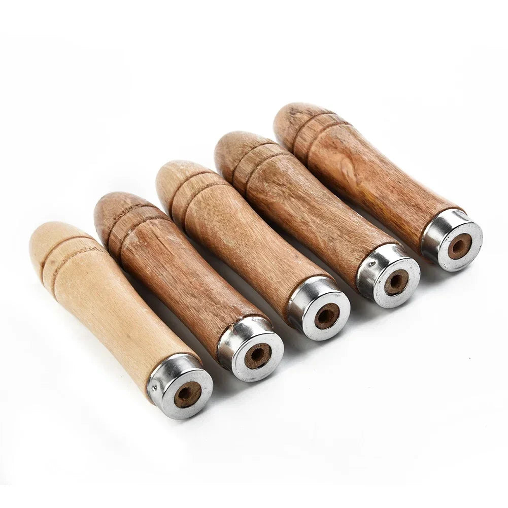 5pcs/set Wooden File Handle Replacement For Metal File,wood Rasp,screwdrivers,hand Drills For File Craft Tool Length 9cm Hole Beauty Trend Shop