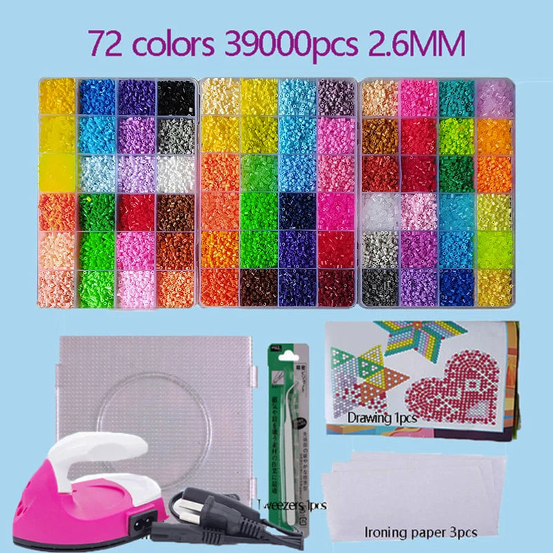 2.6mm Perler Hama beads Set 3D Puzzle Iron Beads Toy Kids Creative Handmade Craft DIY Gift fuse beads Have large pegboard Beauty World Shop