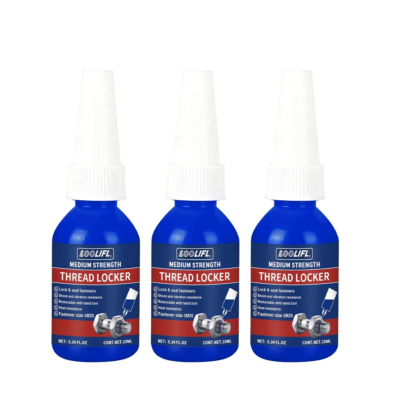 LOOLIFL Blue Thread Locker 243 Nuts-Bolts Locker, Screw Adhesive Lock Tight Seal Fasteners Anaerobic Curing Metal Glue,Rustproof Beauty World Shop