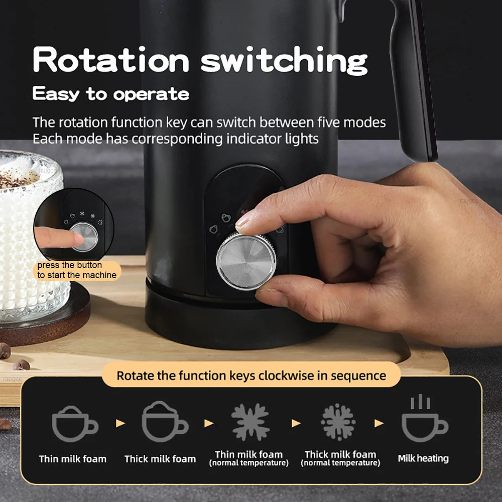 Electric Milk Frother Milk Foam Machine Automatic Milk Foamer for Cappuccino Coffee Latte 5in1 Electric Milk Frother Foam Maker Beauty World Shop