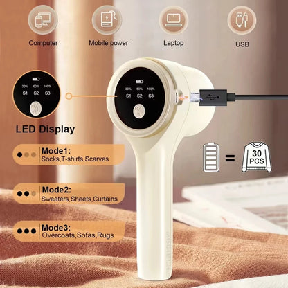 Lint Remover for Clothing Electric Pellet Fluff Remover Rechargeable Portable Fabric HairBall Shaver Removes Lint from Clothes Beauty World Shop